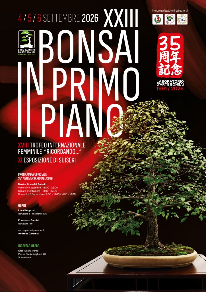 Locandina Bonsai in Primo Piano 2026 del Laboratorio d’Arte Bonsai Staranzano